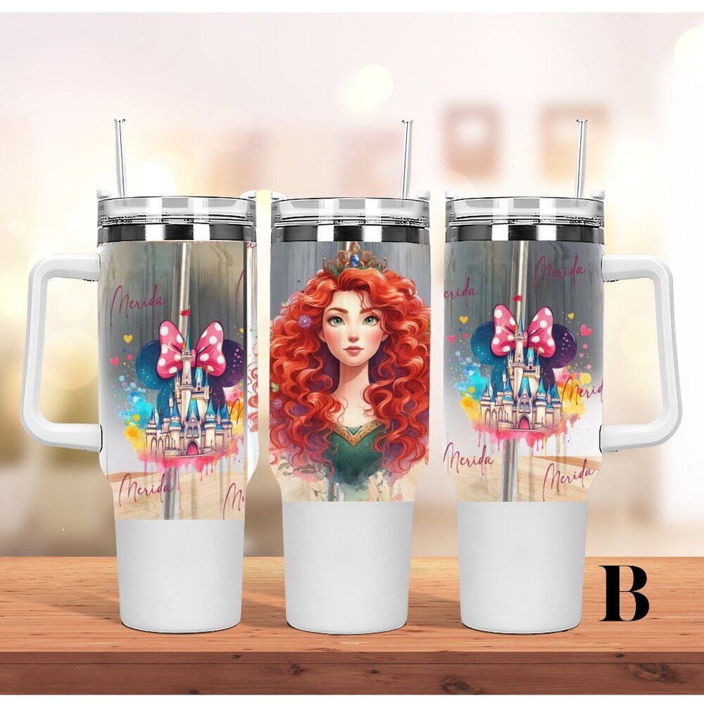 Disney Princess Merida (Brave) 40 oz Tumbler/Water bottle/Mug with lid, handle a